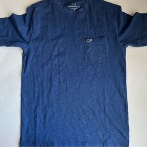 Vineyard Vines Blue Pocket Crewneck Shirt Mens Size XS